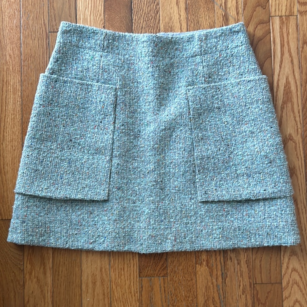 Blue Tweed Mini Skirt